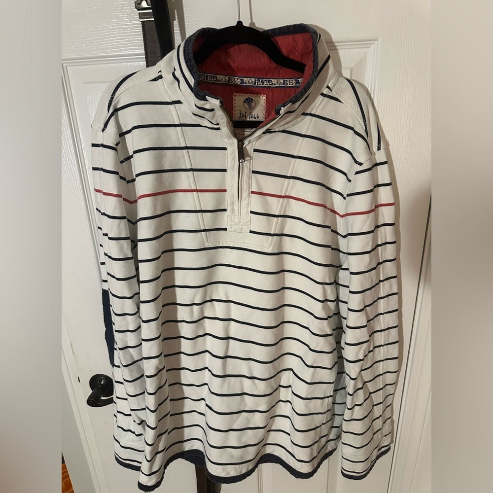 Fat Face 1/4 Zip~Airlie Pullover~White Blue Red~3XL